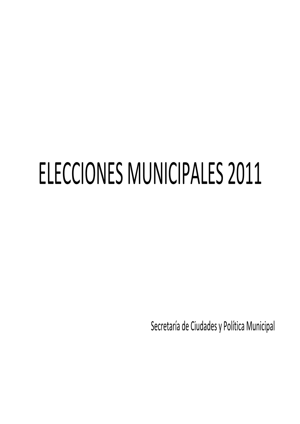 Elecciones Municipales 2011