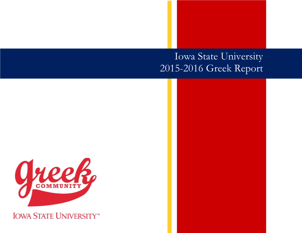 Iowa State Greek Community2015-2016 Annual