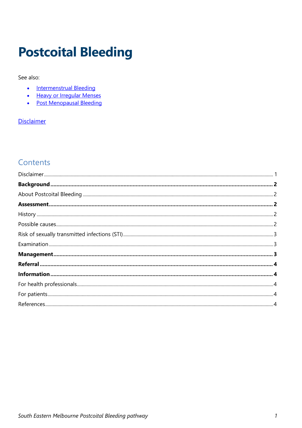 Postcoital Bleeding