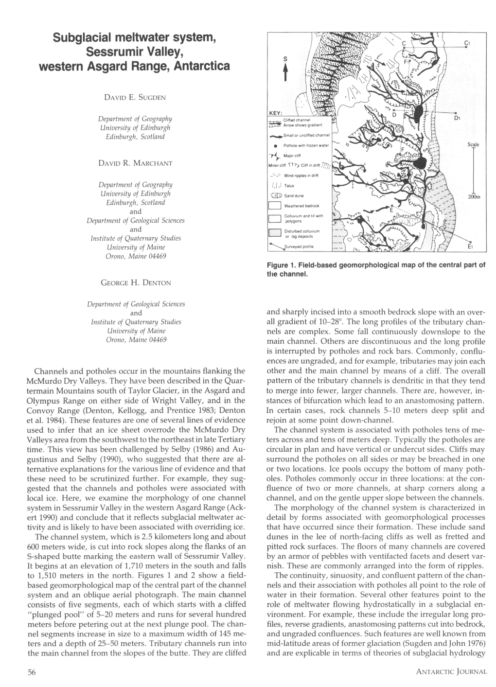 Subglacial Meltwater System, Sessrumir Valley, Western Asgard Range, Antarctica