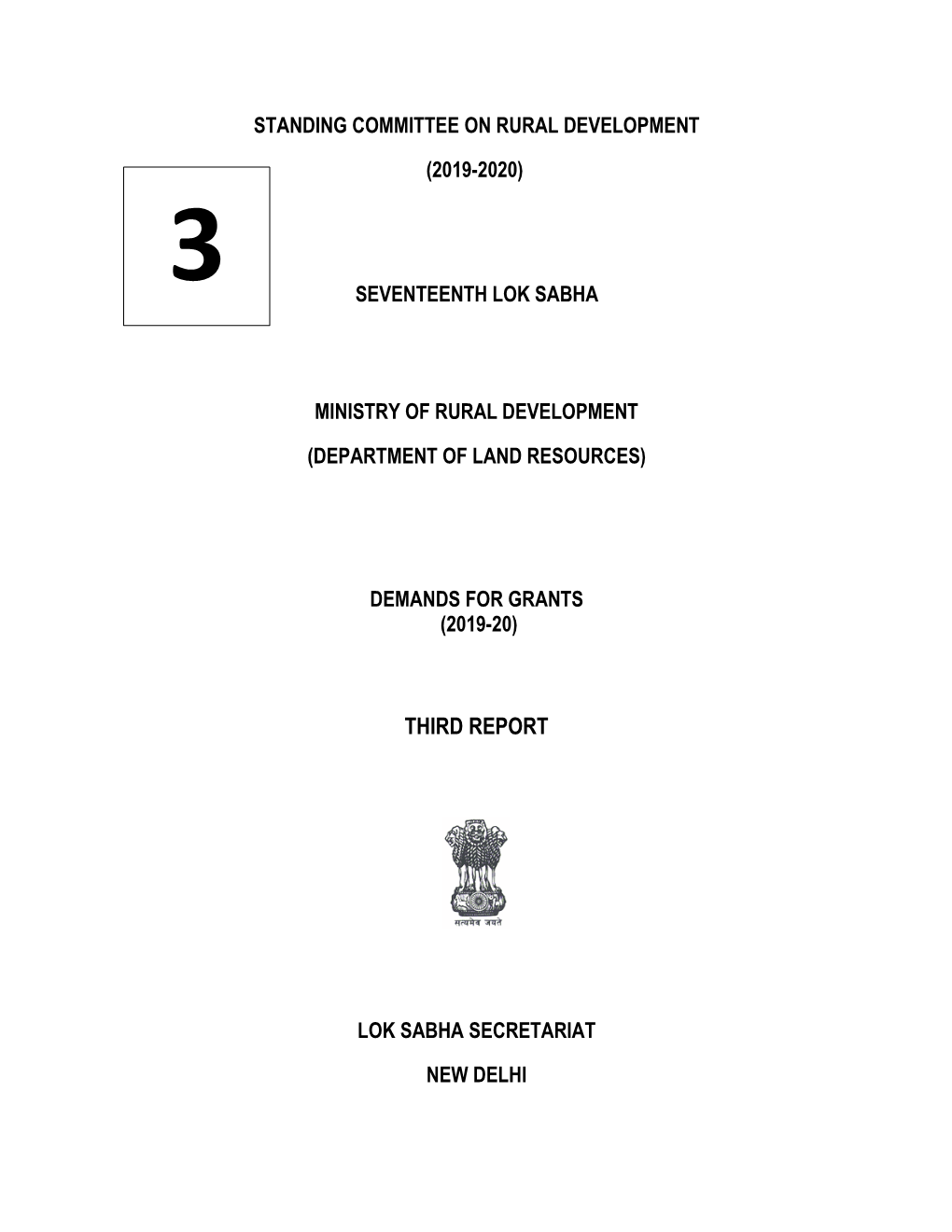 Of the Department of Land Resources (Ministry of Rural Development) on 06 November, 2019