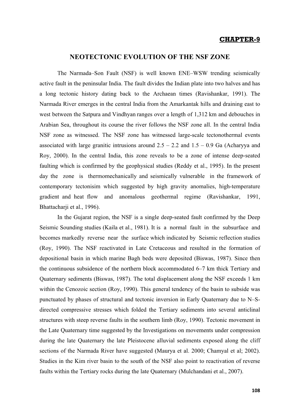 Chapter-9 Neotectonic Evolution of the Nsf Zone