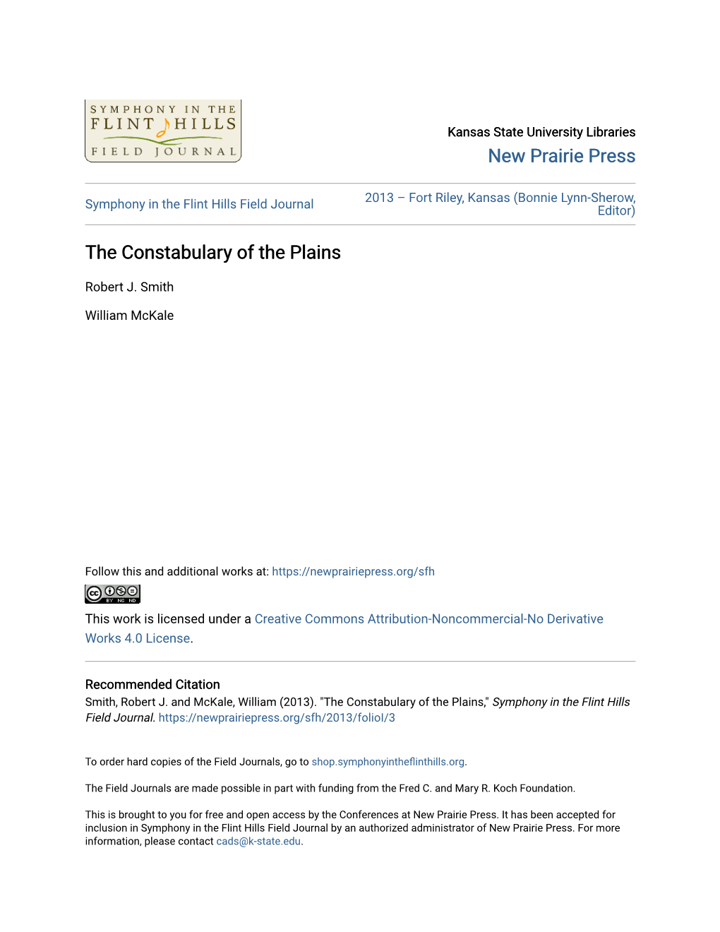 The Constabulary of the Plains