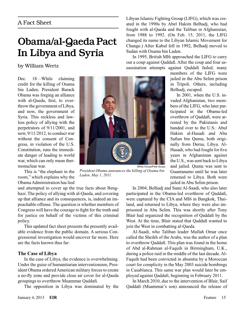Obama/Al-Qaeda Pact in Libya and Syria