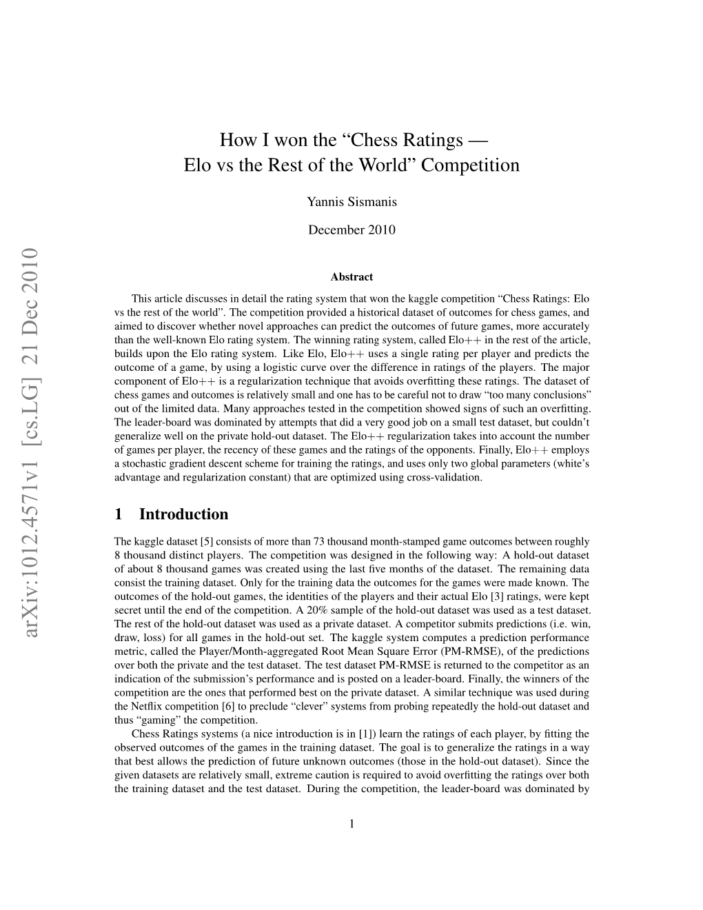 How I Won The" Chess Ratings-Elo Vs the Rest of the World" Competition