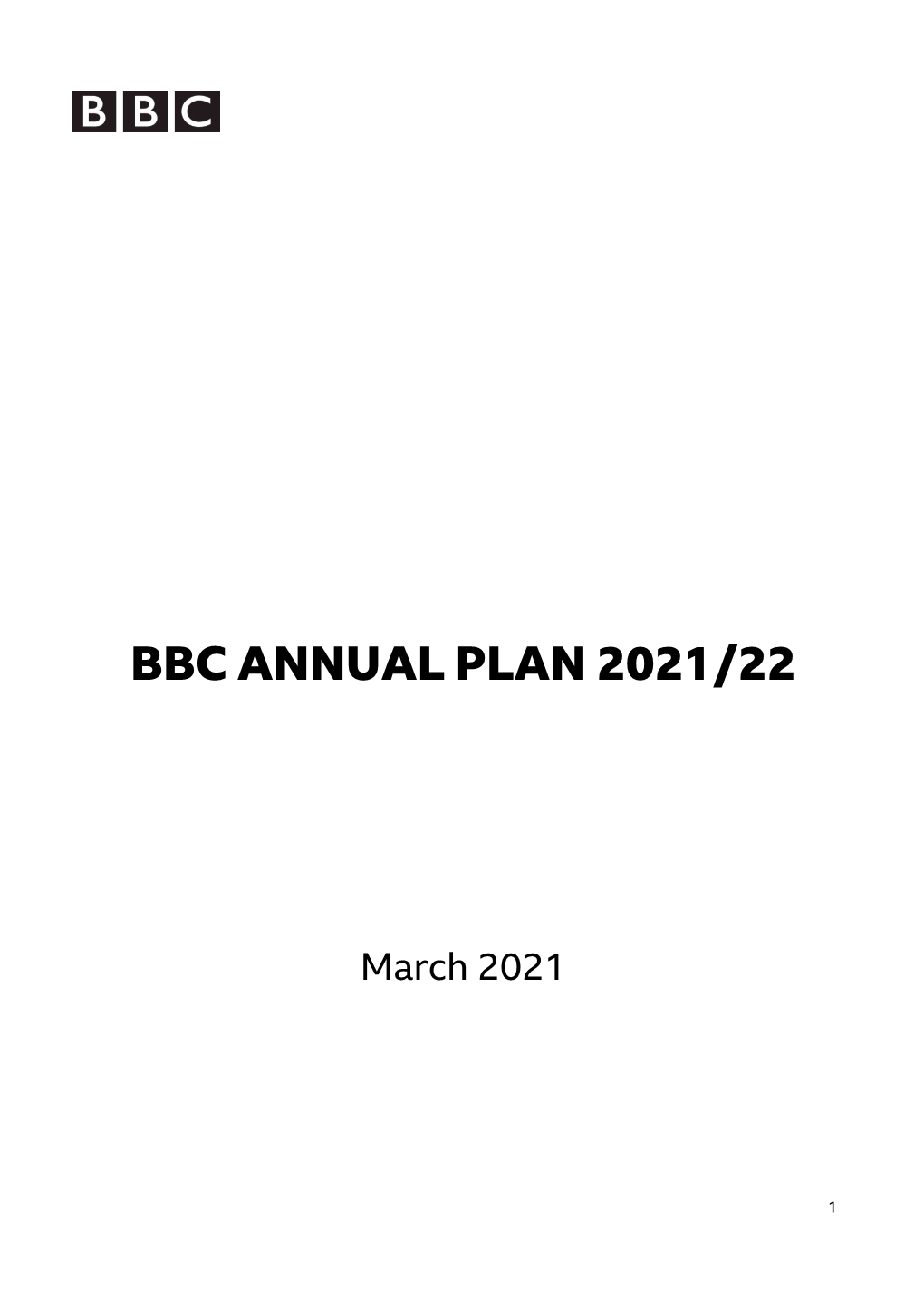 Bbc Annual Plan 2021/22