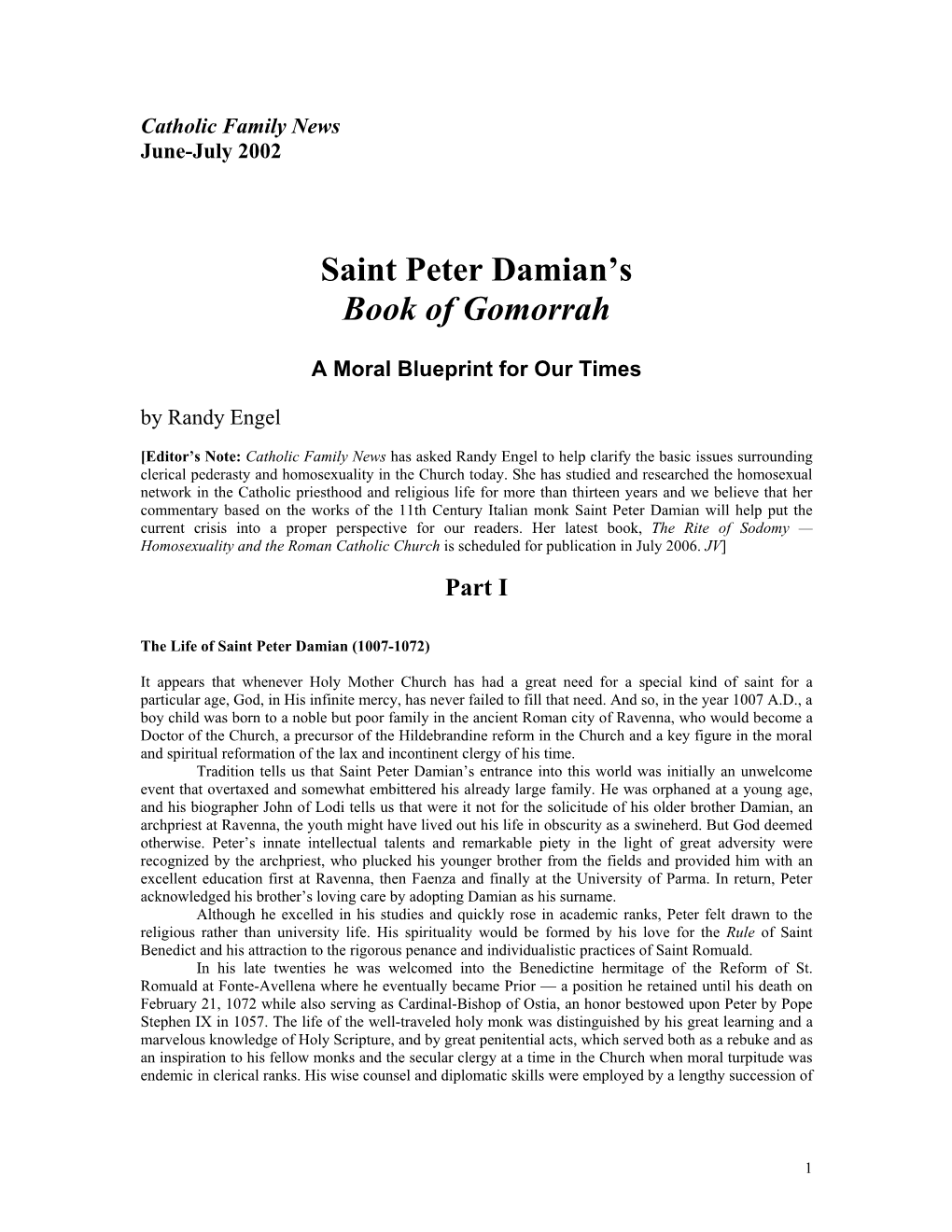 Saint Peter Damian's Book of Gomorrah