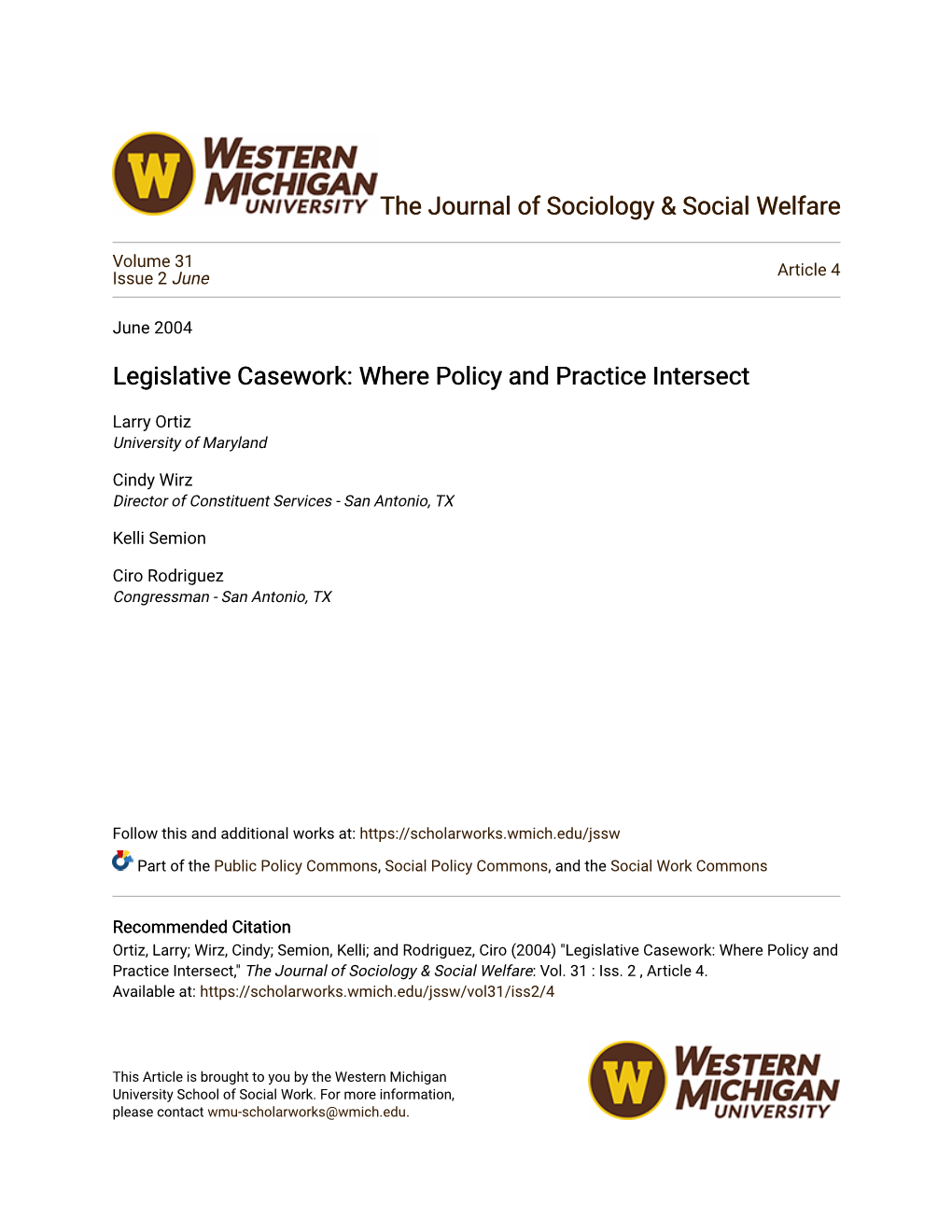 Legislative Casework: Where Policy and Practice Intersect