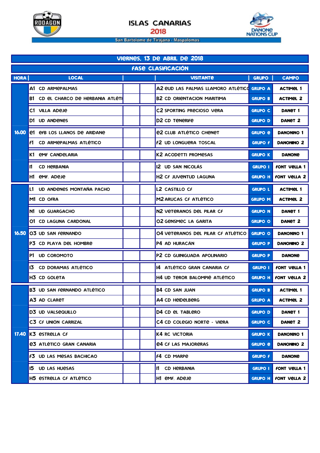 CRO18 Calendario 80 Equipos