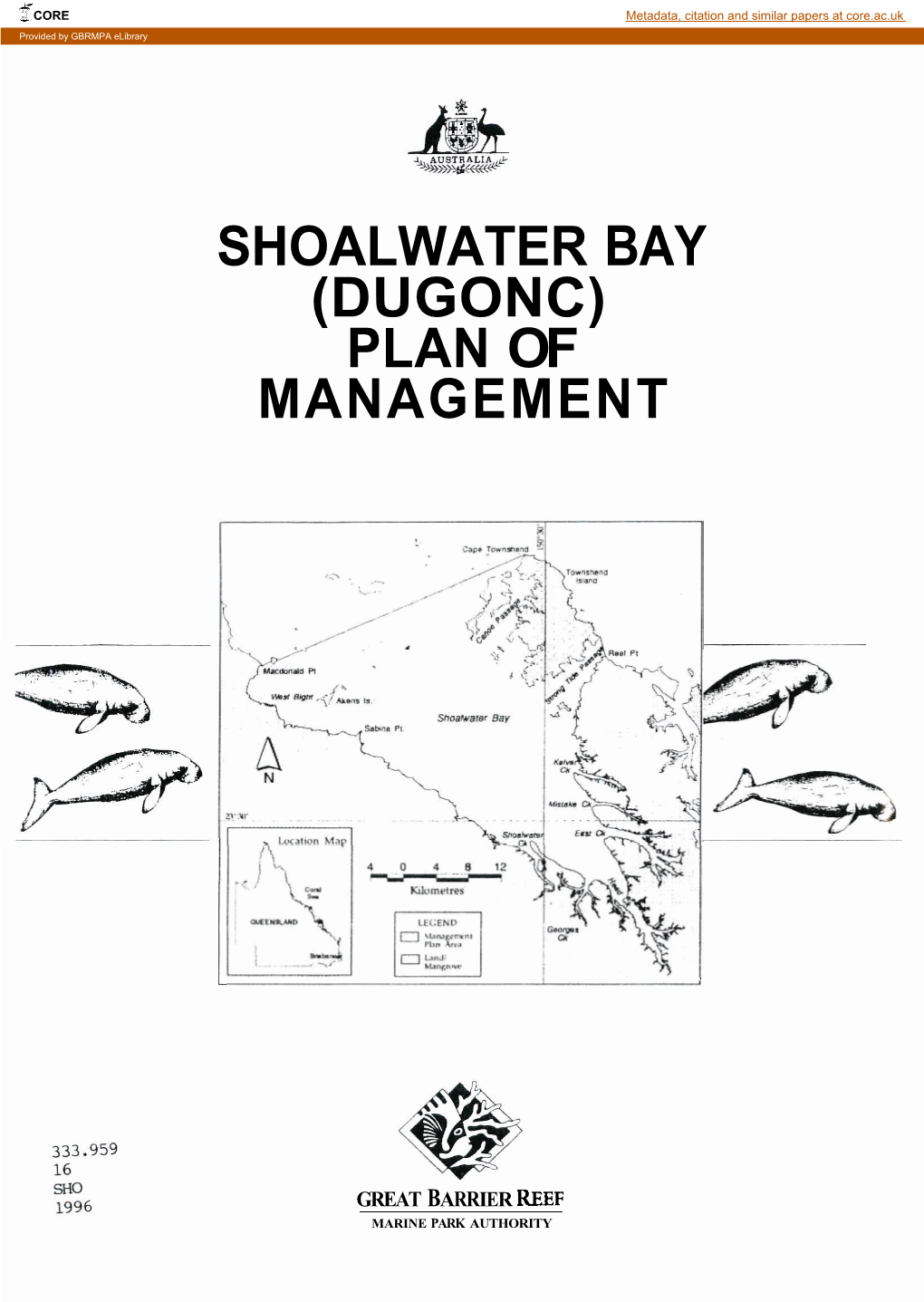 Shoalwater Bay (Dugonc) Plan of Management