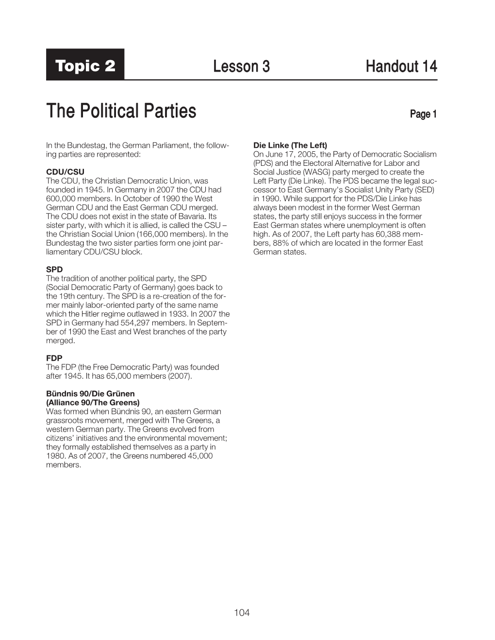 The Political Parties Page 1