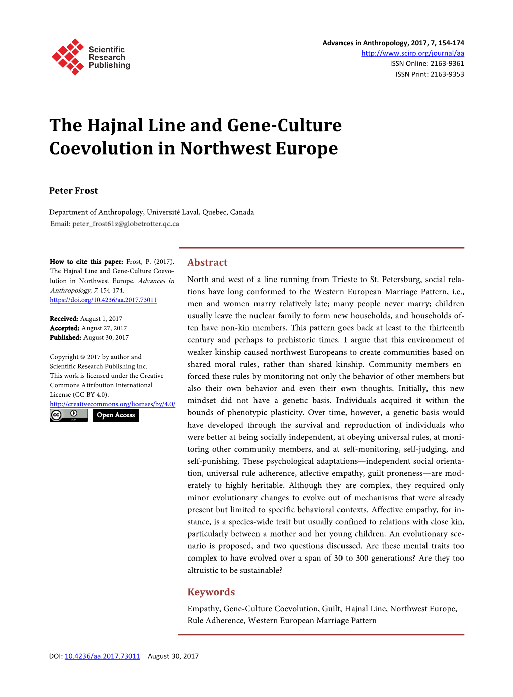 The Hajnal Line and Gene-Culture Coevolution in Northwest Europe