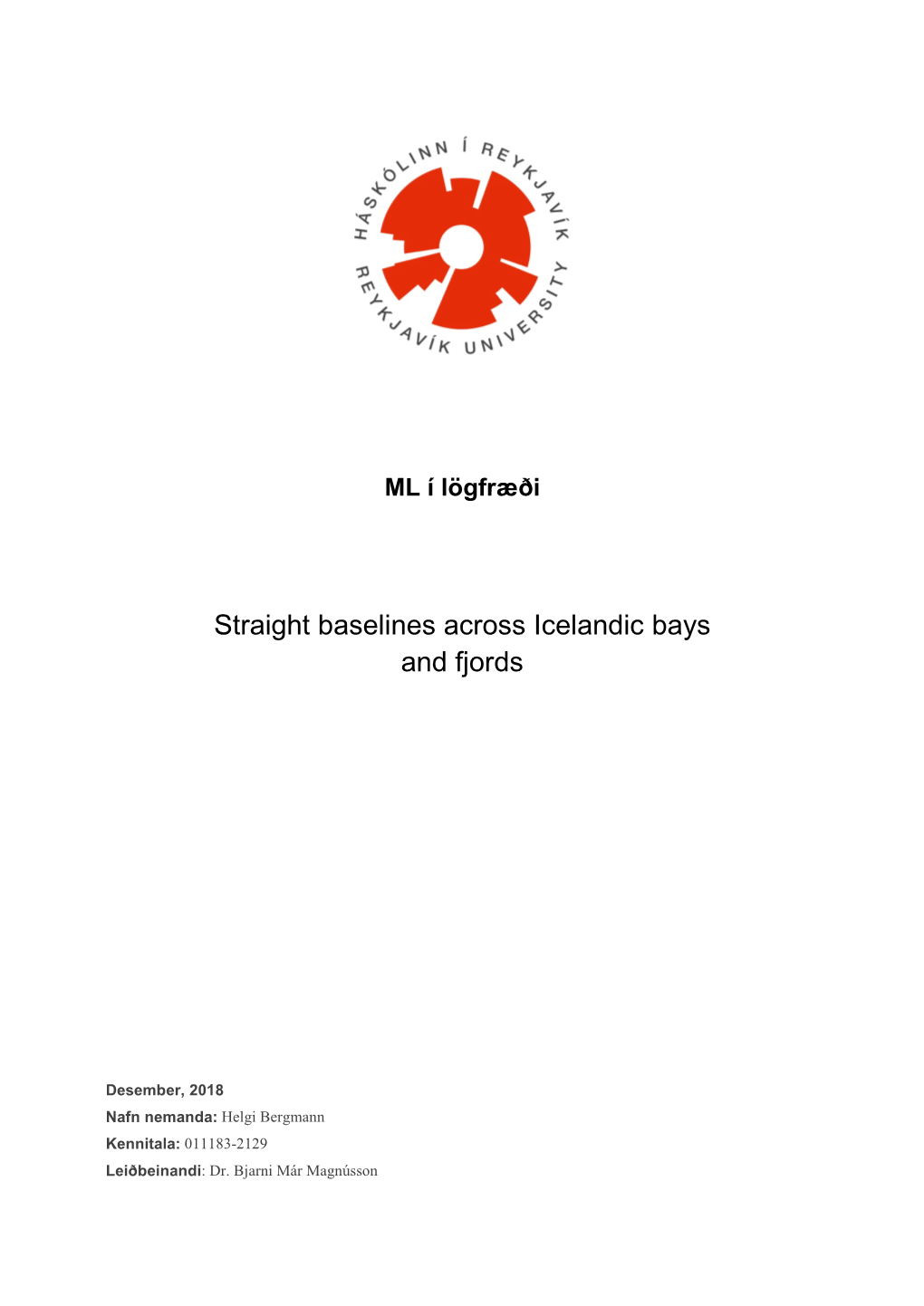 Straight Baselines Across Icelandic Bays and Fjords
