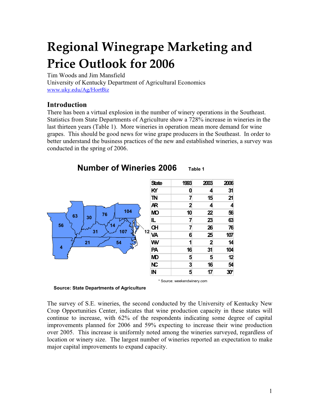 Regionalwinegrapemarketingand Priceoutlookfor2006