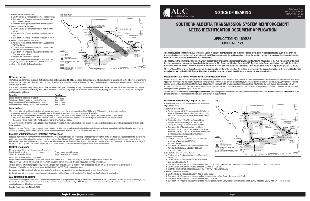 SOUTHERN ALBERTA TRANSMISSION SYSTEM REINFORCEMENT A