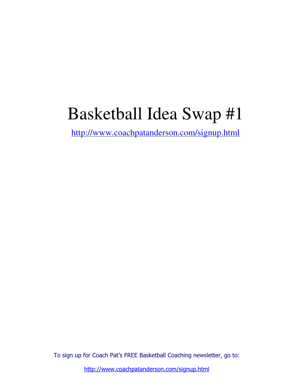 Basketball Idea Swap #1