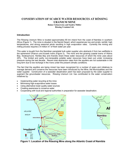 CONSERVATION of SCARCE WATER RESOURCES at RÖSSING URANIUM MINE Rainer Schneeweiss and Sandra Müller Rössing Uranium Ltd