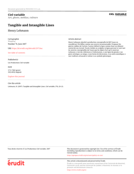 Tangible and Intangible Lines Henry Lehmann