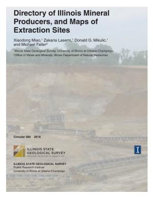 Directory of Illinois Mineral Producers, and Maps of Extraction Sites