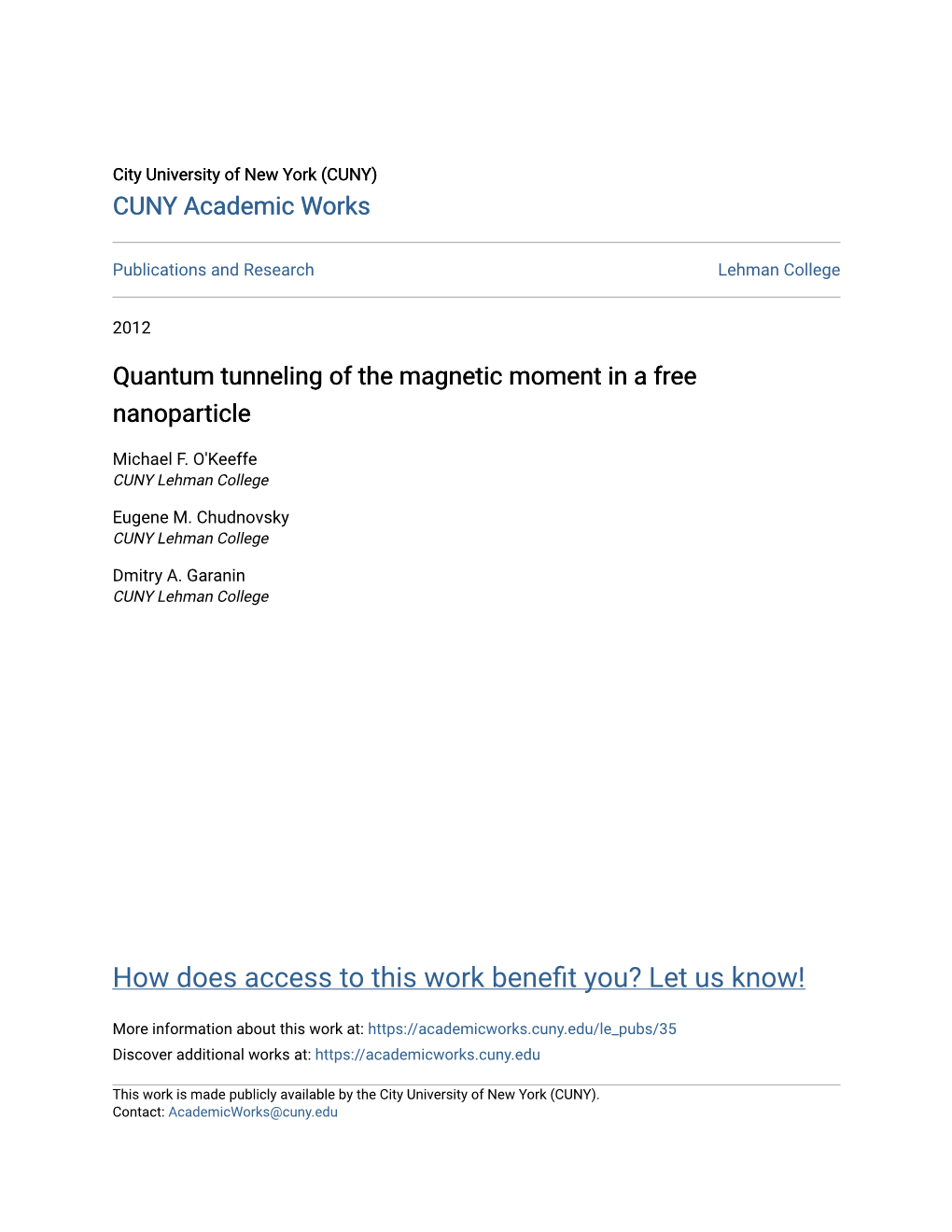 Quantum Tunneling of the Magnetic Moment in a Free Nanoparticle