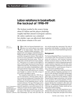 Labor Relations in Basketball: the Lockout of 1998-99