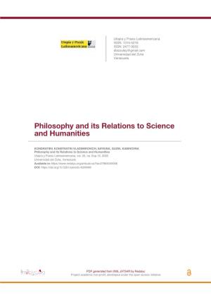 Philosophy and Its Relations to Science and Humanities
