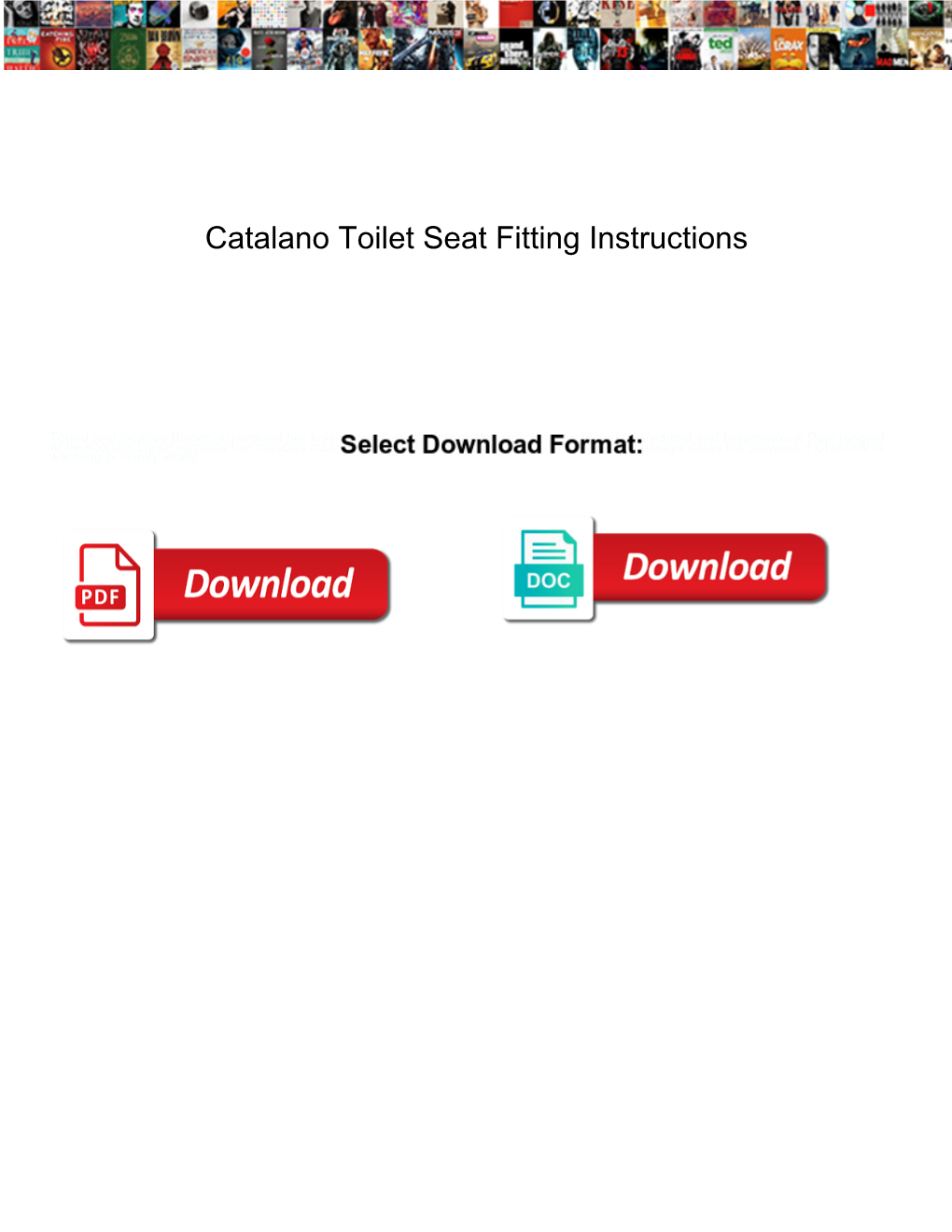 Catalano Toilet Seat Fitting Instructions