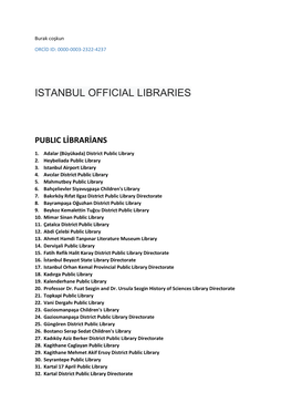 Istanbul Official Libraries