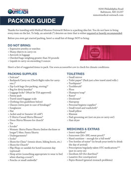 Packing Guide