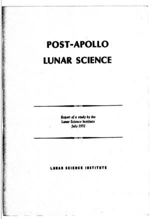 Summer Study on Post-Apollo Lunar Science