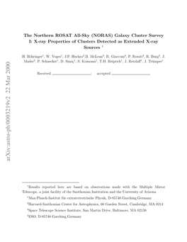 The Northern ROSAT All-Sky (NORAS) Galaxy Cluster Survey I: X