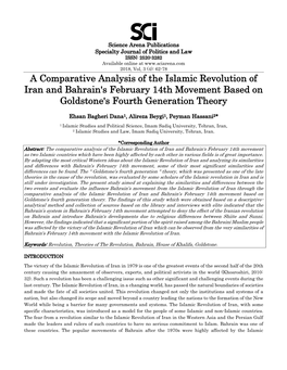 A Comparative Analysis of the Islamic Revolution of Iran and Bahrain's February 14Th Movement Based on Goldstone's Fourth Generation Theory