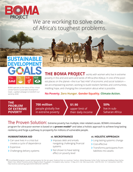We Are Working to Solve One of Africa's Toughest Problems