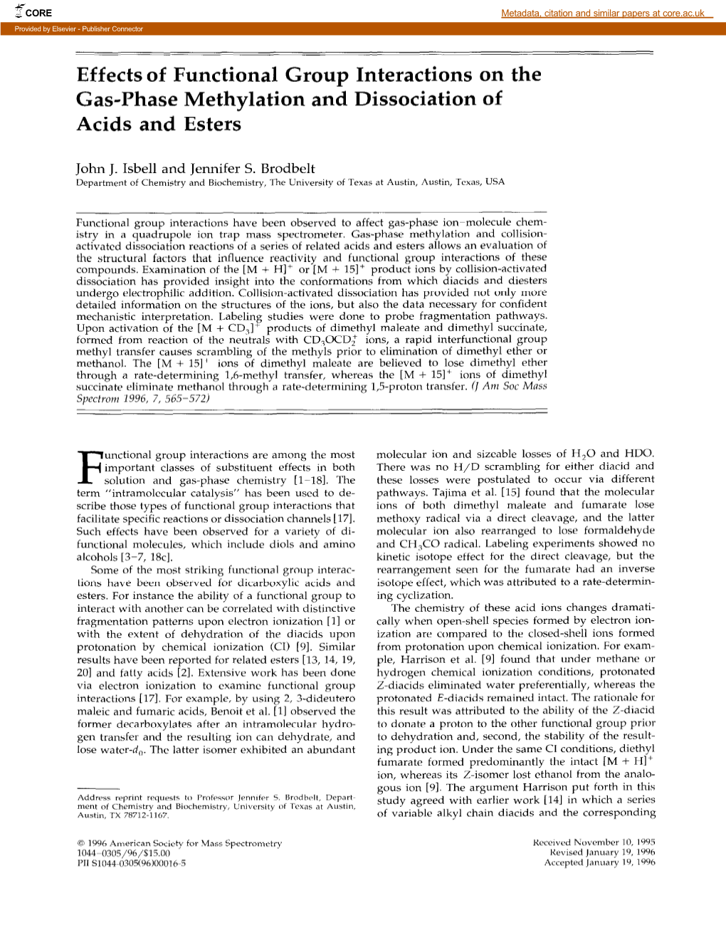 Effects of Functional Group Interactions on the Gas-Phase Methylation and Dissociation of Acids and Esters