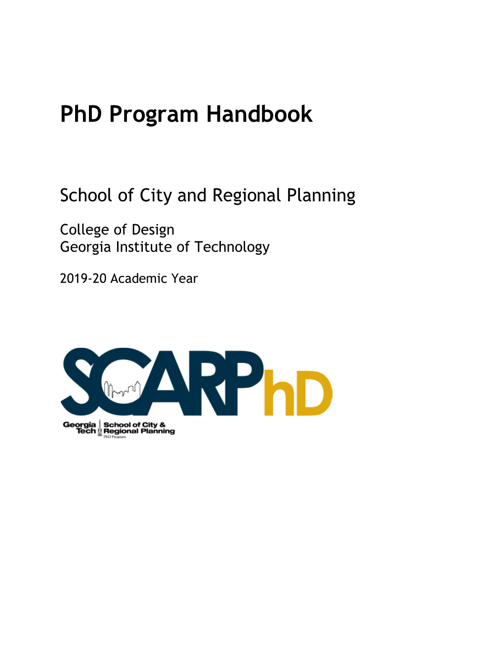 Scarp Phd Handbook 2019-20