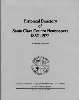 Historical Directory Santa Clara County Newspapers