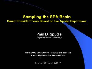 Sampling the SPA Basin Some Considerations Based on the Apollo Experience