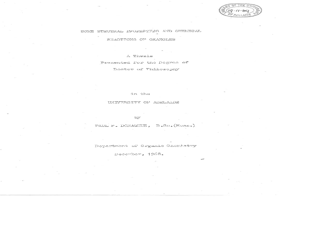 Some Spectral Properties and Chemical Reactions of Oxazoles