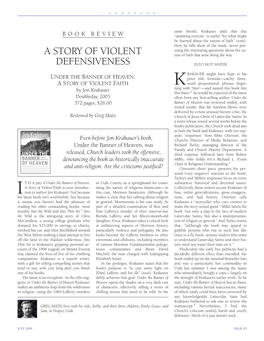 A Story of Violent Faith, by Jon Krakauer