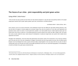 The Future of Our Cities - Joint Responsibility and Joint Green Action