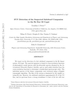 FUV Detection of the Suspected Subdwarf Companion to the Be Star