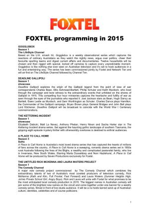 Foxtel Programming in 2015 (PDF)