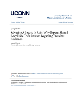 Why Experts Should Reevaluate Their Position Regarding President Buchanan