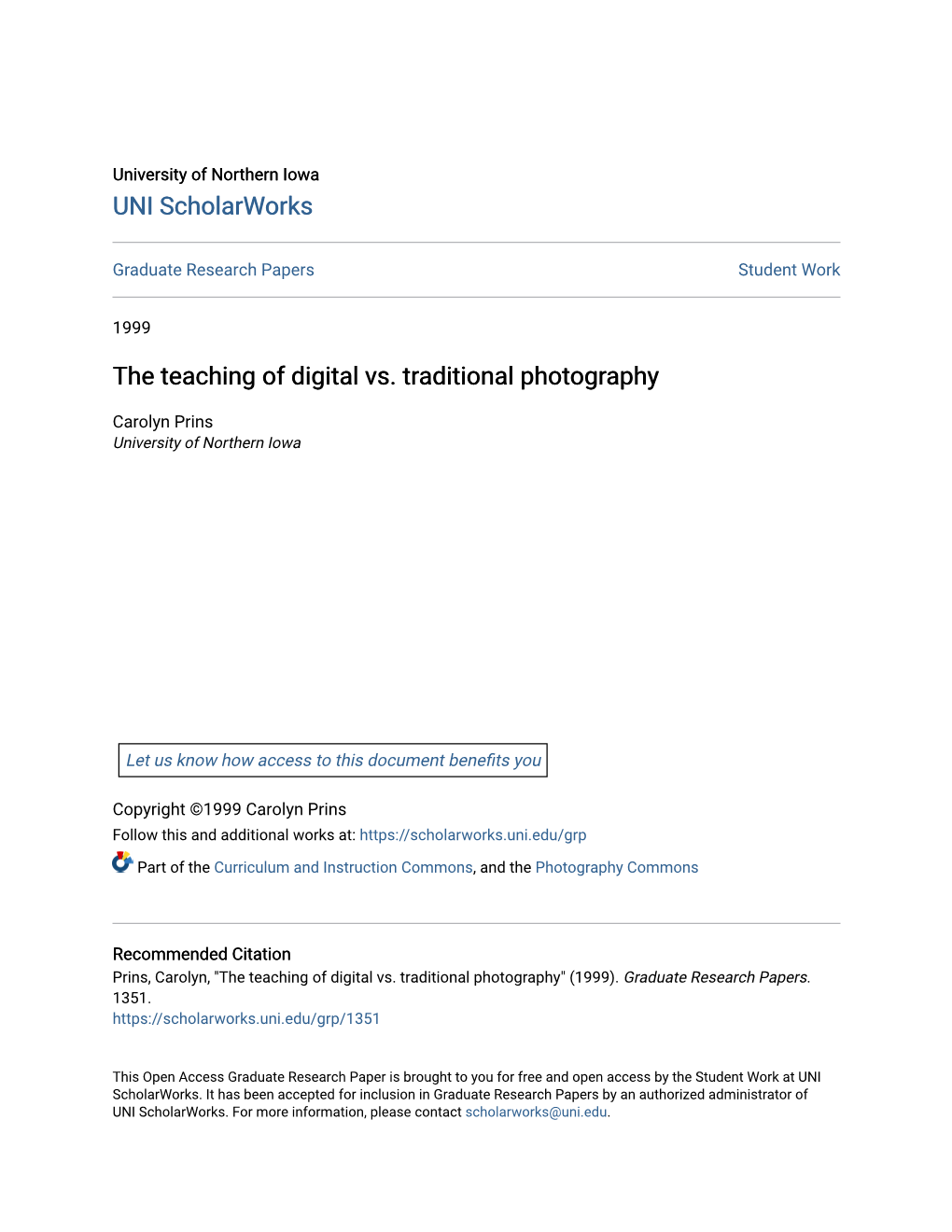 The Teaching of Digital Vs. Traditional Photography