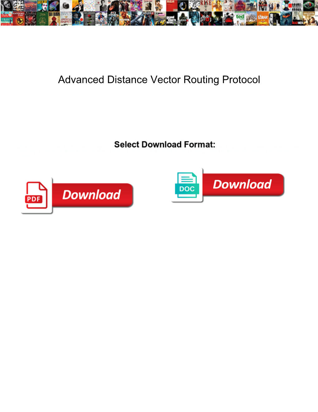 Advanced Distance Vector Routing Protocol