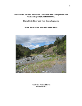 Cultural and Historic Resources Assessment and Management Plan Analysis Report (R2018050800003)