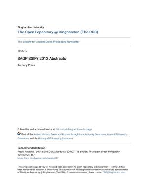 SAGP SSIPS 2012 Abstracts