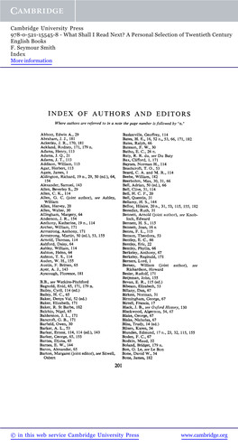 Index of Authors and Editors