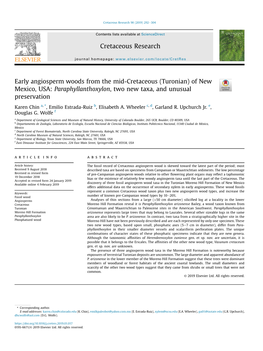 Early Angiosperm Woods from the Mid-Cretaceous (Turonian) of New Mexico, USA: Paraphyllanthoxylon, Two New Taxa, and Unusual Preservation