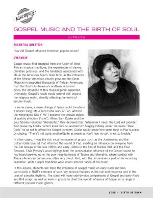 Gospel Music and the Birth of Soul